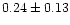 $ 0.24 \pm 0.13$