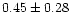 $ 0.45 \pm 0.28$