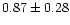 $ 0.87 \pm 0.28$