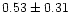 $ 0.53 \pm 0.31$