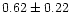$ 0.62 \pm 0.22$