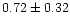 $ 0.72 \pm 0.32$