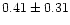 $ 0.41 \pm 0.31$