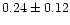 $ 0.24 \pm 0.12$