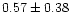 $ 0.57 \pm 0.38$