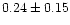 $ 0.24 \pm 0.15$