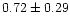 $ 0.72 \pm 0.29$