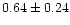 $ 0.64 \pm 0.24$