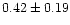 $ 0.42 \pm 0.19$