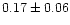 $ 0.17 \pm 0.06 $
