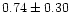 $ 0.74 \pm 0.30 $