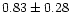 $ 0.83 \pm 0.28 $