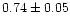 $ 0.74 \pm 0.05 $