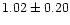$ 1.02 \pm 0.20 $