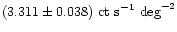 $(3.311\pm0.038)
\mbox{ ct s}^{-1}\mbox{ deg}^{-2}$
