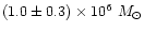 $(1.0\pm0.3)\times 10^6~M_{\odot}$
