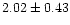 $ 2.02 \pm 0.43$