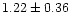 $ 1.22 \pm 0.36$
