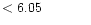 $ < 6.05 \hspace{8ex}$