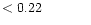 $ < 0.22 \hspace{8ex}$
