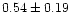 $ 0.54 \pm 0.19$