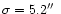 $\sigma = 5.2\hbox{$^{\prime\prime}$ }$