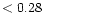 $ < 0.28 \hspace{8ex}$