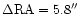 $\Delta {\rm RA} = 5.8\hbox{$^{\prime\prime}$ }$