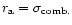 $r_{\rm a} = \sigma_{\rm comb.}$