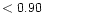 $ < 0.90 \hspace{8ex}$