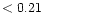 $ < 0.21 \hspace{8ex}$