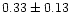 $ 0.33 \pm 0.13$