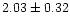 $ 2.03 \pm 0.32$