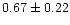 $ 0.67 \pm 0.22$