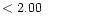 $ < 2.00 \hspace{8ex}$