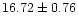 $ 16.72 \pm 0.76$