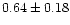 $ 0.64 \pm 0.18$