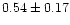 $ 0.54 \pm 0.17$