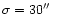 $\sigma = 30\hbox{$^{\prime\prime}$ }$