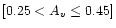 $[0.25 < A_v \le 0.45]$