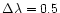 $\Delta\lambda = 0.5$
