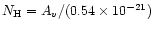 $N_{\rm H} = A_v / (0.54\times10^{-21})$