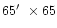 $65\hbox{$^\prime$ }\times 65$