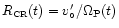 $R_{\hbox{\tiny CR}}(t)=v_{\circ}'/\Omega_{\rm P}(t)$