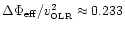 $\Delta \Phi_{\rm eff}/v_{\hbox{\tiny OLR}}^2\approx 0.233$