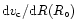 ${\rm d}v_{\rm c}/{\rm d}R(R_{\circ})$