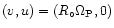 $(v,u)=(R_{\circ}\Omega_{\rm P},0)$