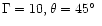 $\Gamma=10, \theta=45\hbox{$^\circ$ }$
