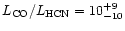 $L_{\rm CO}/L_{\rm HCN}=10^{+9}_{-10}$