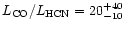 $L_{\rm CO}/L_{\rm HCN}=20^{+40}_{-10}$